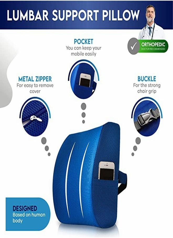 HomarKet - 2-Piece Multipurpose Memory Foam Seat Cushion and Lumbar Support Pillow Set - Image 1
