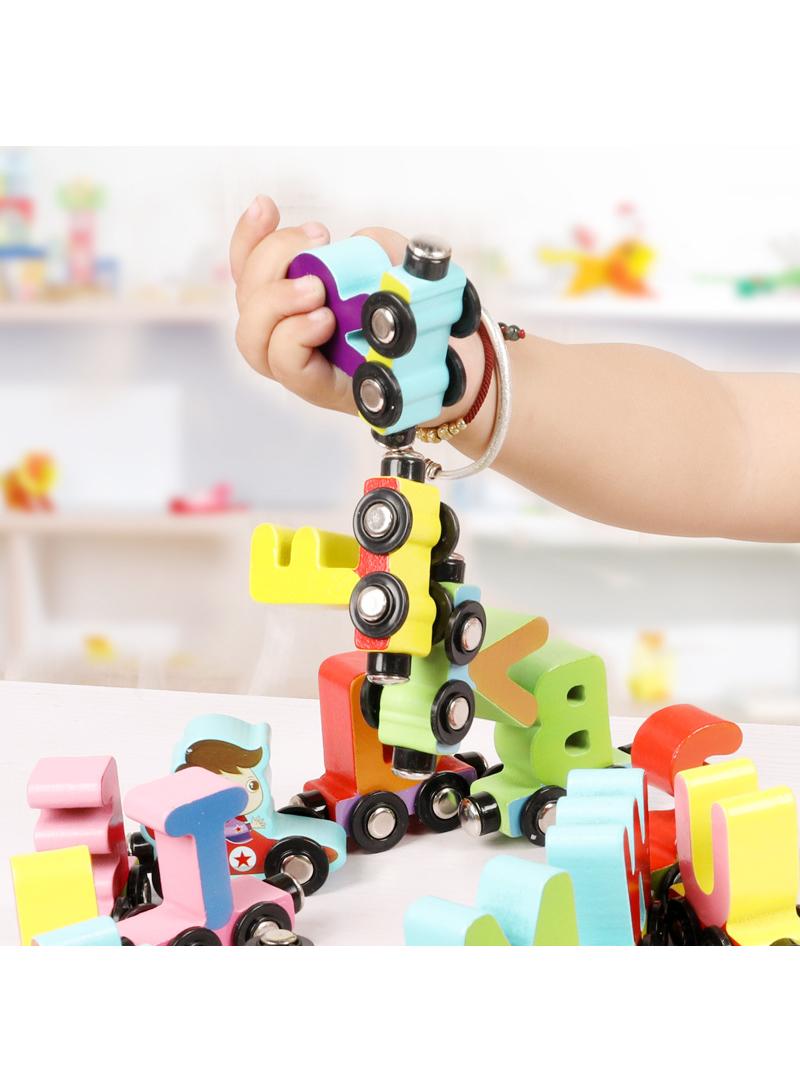 واي آند دي ألعاب خشبية مغناطيسية رقمية قابلة للتجميع على شكل قطار - Image 3