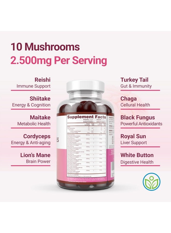 Purify Life أول حلوى معقدة من الفطر في العالم - مكمل فطر 10x مع ليوز مان (90 مضغوط 2500 ملغ/حصّة) مكمل دماغي نوتروبيك، دعم المناعة وتخفيف التوتر - استبدل الحبوب والكبسولات - Image 5