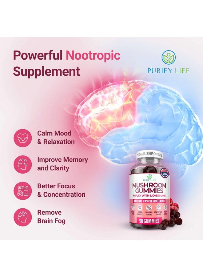 Purify Life أول حلوى معقدة من الفطر في العالم - مكمل فطر 10x مع ليوز مان (90 مضغوط 2500 ملغ/حصّة) مكمل دماغي نوتروبيك، دعم المناعة وتخفيف التوتر - استبدل الحبوب والكبسولات - Image 2