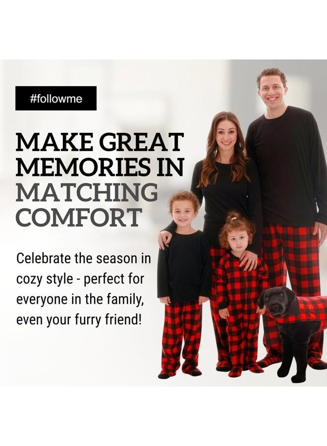 #followme Mens Printed Fleece Family Pajamas, Buffalo Plaid, Large - Image 5