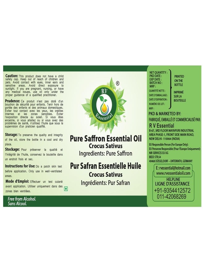 R V Essential Pure Saffron Essential Oil 5ml- Crocus Sativus (100% Pure and Natural Steam Distilled) - Image 5