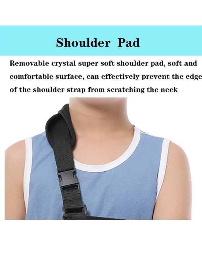 Mesh Kids Arm Sling Black for Shower Shoulder Immobilizer Brace Support for Broken Shoulder Elbow Arm Wrist Injury Children Pediatric Toddler Girls Boys left right, Kids S - Image 2