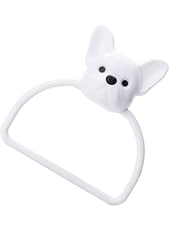 Cartoon Dog Towel Ring Punch Free Adhesive Wall Mount Bathroom Organizer - Image 1
