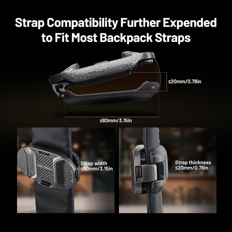 PGYTECH Beetle Camera Clip V2 with Plate, Quick Release Camera Backpack Clip, Arca-Swiss Compatible, SnapLock System for Sony/Nikon/Fuji/DSLR Cameras, Instant Mounting & Hands-Free, Black - Image 5