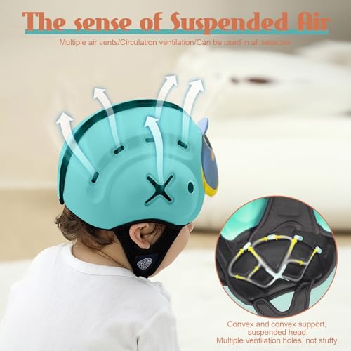 Lurui MamboBaby Safety Helmet for Crawling & Walking - Ultra Lightweight Adjustable Infant Head Protector 10-24 Months, Breathable Anti-Collision Soft Helmet with Secure Fit Design - Image 3
