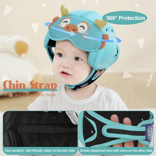 Lurui MamboBaby Safety Helmet for Crawling & Walking - Ultra Lightweight Adjustable Infant Head Protector 10-24 Months, Breathable Anti-Collision Soft Helmet with Secure Fit Design - Image 5