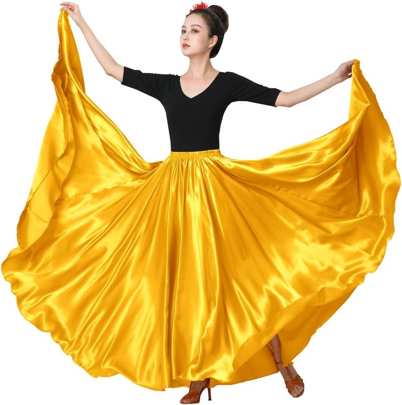 Sancan Womens Full Ankle Length Retro Long Maxi Tea Skirt for Dance Halloween Costume Party Cosplay Renaissance Festival Faire - Image 2