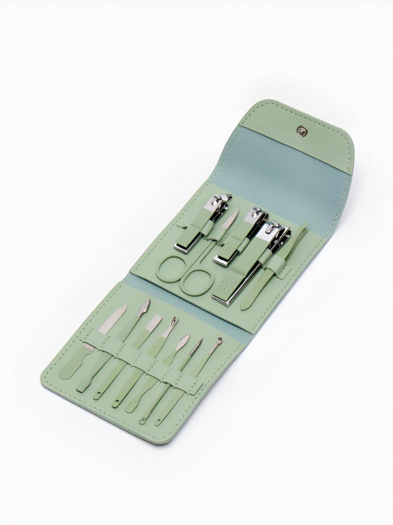 16 Pieces Full Set Nail Care Kit Personal Care Professional Pedicure Beauty Tools for Men and Women Perfect for Personal Care Gift (Green) - Image 1