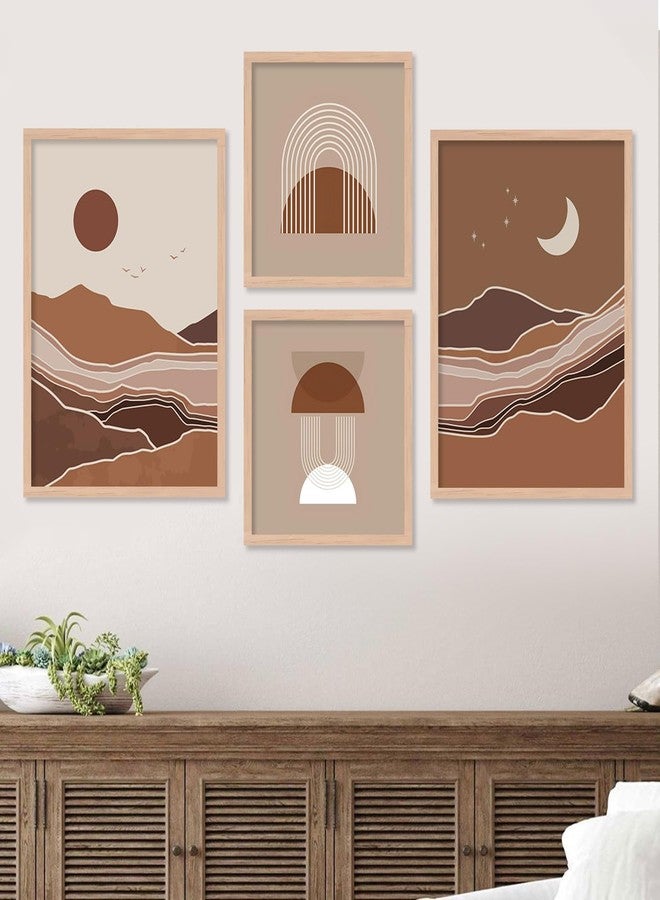 walllane - Minimal Art Framed Painting/Poster For Living Room, Bedroom, Office/Frames For Wall Decor (10 Inch x 13 Inch) Set Of 4 Cate- 025 - Image 1