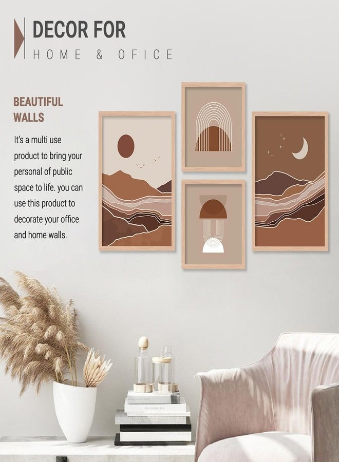 walllane - Minimal Art Framed Painting/Poster For Living Room, Bedroom, Office/Frames For Wall Decor (10 Inch x 13 Inch) Set Of 4 Cate- 025 - Image 5