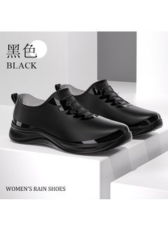 Generic Fashion Ankle Rain Boots Waterproof Non-Slip for WomenS320 black [no velvet]] S320 black [no velvet]] 