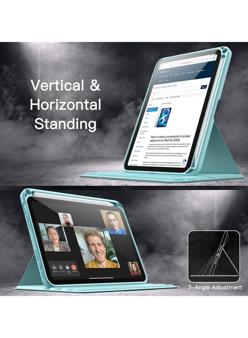 DUSALA Rotating Case for iPad mini (A17 Pro, 2024 Model, 7th Generation) / mini 6 (2021 Model, 6th Generation) with Pencil Holder,360 Degree Rotation Protective Stand Slim Cover Clear Back, Auto Wake/Sleep (iPad mini) - Image 5