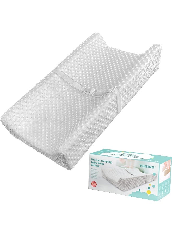 YENING Baby Diaper Changing Pad for Dresser Top with Cover Waterproof Lining Foam Contoured Changing Table Pads Topper 31" x 16" Grey - Image 1