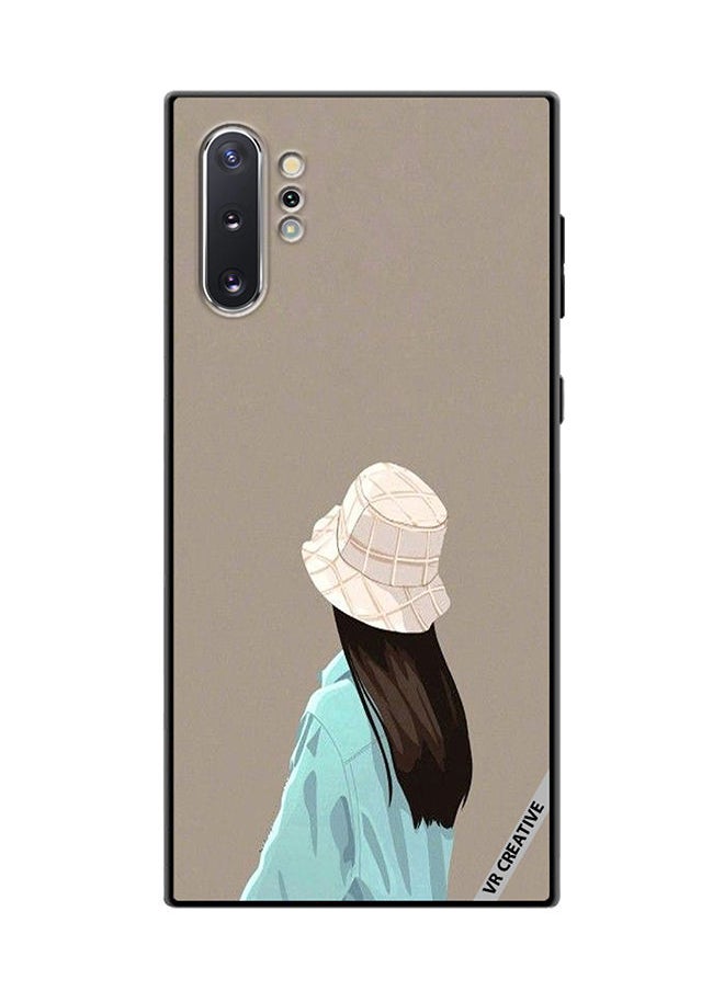 VR CREATIVE - Protective Case Cover For Samsung Galaxy Note10 Plus 5G Brown Hat Girl Design Multicolour - Image 1