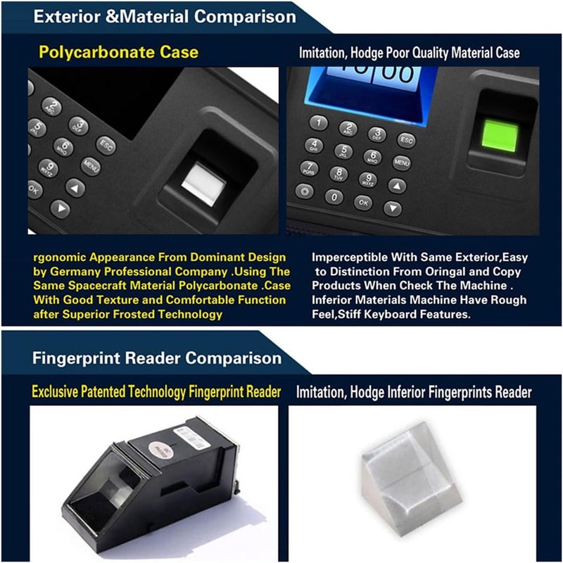 2.4'' TFT LCD Display Biometric USB Fingerprint Attendance Machine Free Software Password Employee Checking-in Reader - Image 5