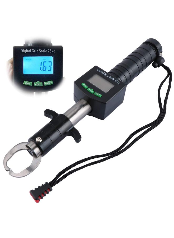 Fish Lip Gripper with Digital Scale, 50lb/25kg Loading Capacity Fish Lip Grip,Water-Resistant Lip Grip with Tape Measure,