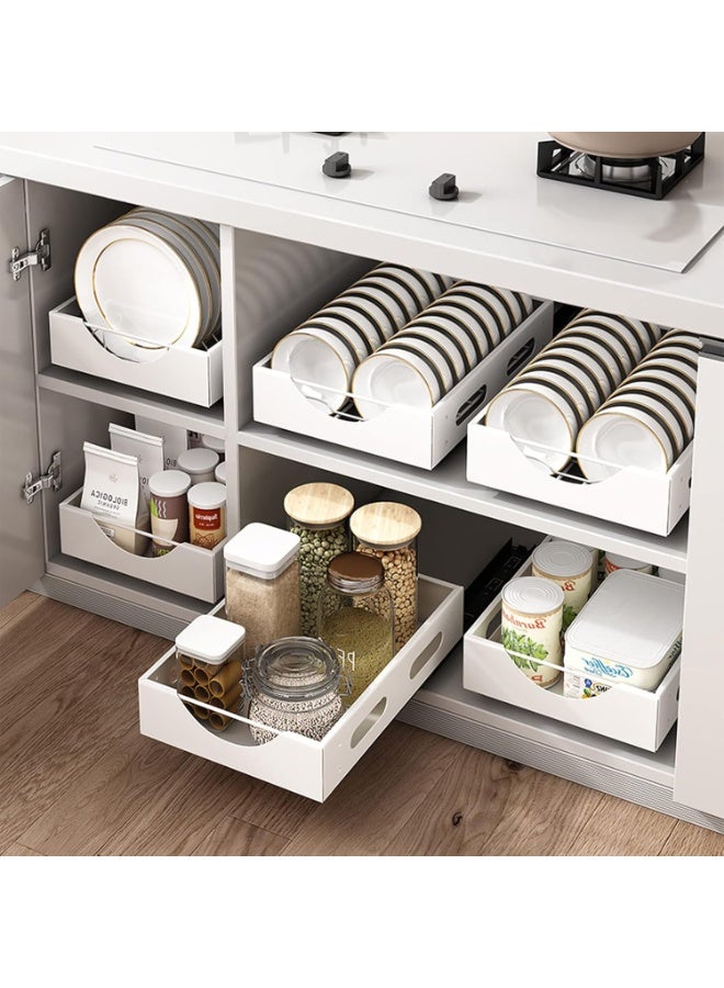 U-HOOME Pull Out Cabinet Drawer Kitchen Organizer,Slide Out Pantry Shelves Spice Rack Fits Spices, Sauces, Cans etc,Under Cabinet Storage (1pcs-Pull out Dish rack) - Image 2