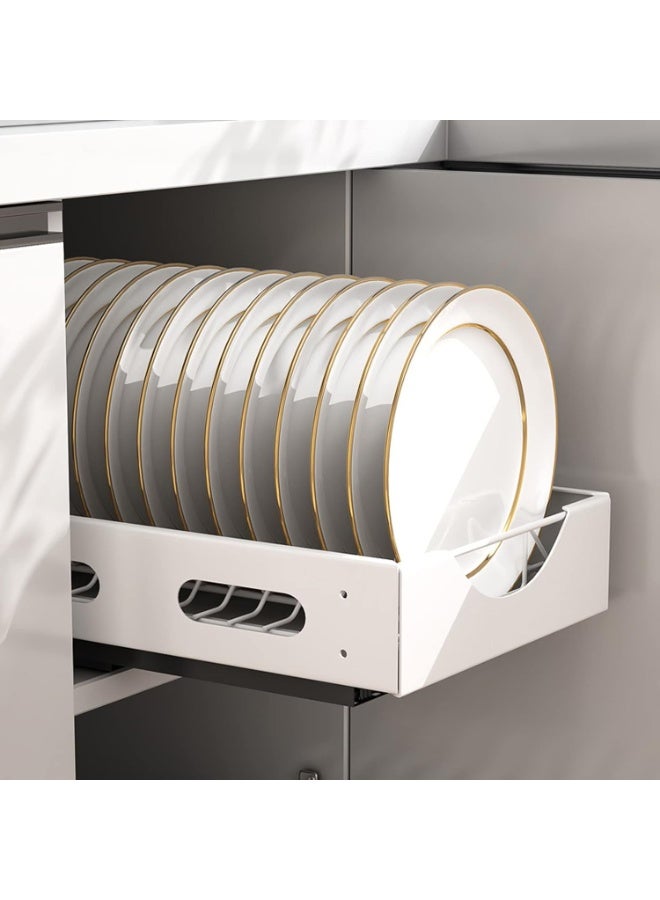 U-HOOME Pull Out Cabinet Drawer Kitchen Organizer,Slide Out Pantry Shelves Spice Rack Fits Spices, Sauces, Cans etc,Under Cabinet Storage (1pcs-Pull out Dish rack) - Image 3