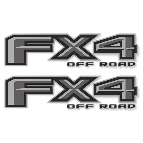 GOLD HOOK FX4 Off Road Decals Compatible with Ford F-150 2015-2026 - Premium Series - Gray Metallic Finish - Set of 2 - Image 1