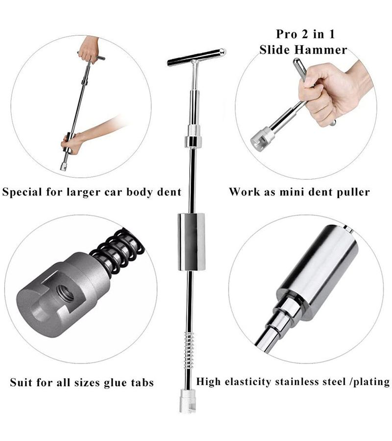New Car Dent Pulling Repair Tools Paintless Dent Removal Kit Professional Mixed Size Tabs Hail Pit Remover Set - Image 5