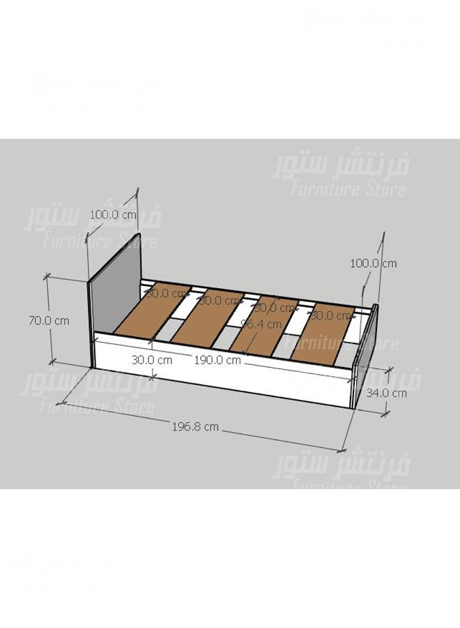 Mini room, a small modern room, consisting of a modern bed - 100 cm wide, a desk, a chest of drawers and a nightstand, from the Furniture Store. - Image 2