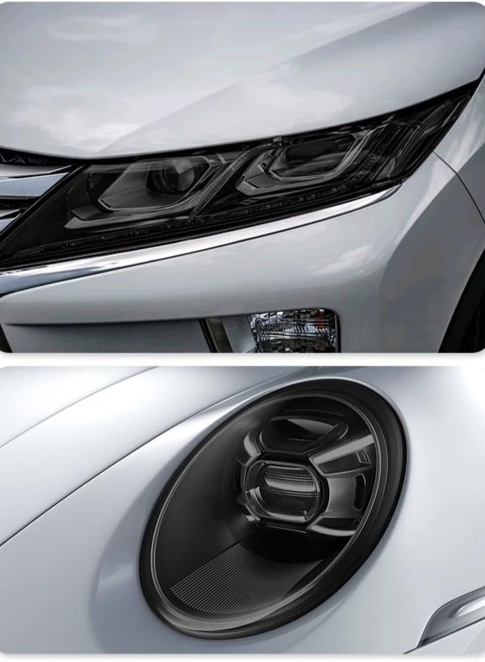 Loquat 2 Rolls Car Light Tint Film Car Headlight Taillight Fog Light Vivid Vinyl Tint Wrap Protector Cuttable Stretchability Non-Marking Self-Adhesive Decals Car Decor 12 X 48inch - Image 3