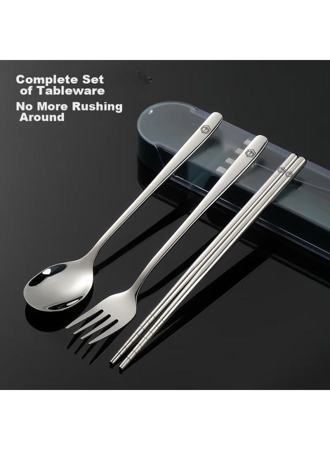 JD.com Jd Jingzao 304 Stainless Steel Portable Cutlery Pull-out Chopsticks Storage Box, Student Personal Cutlery Quick-open Chopsticks Spoon Fork Box - Image 3