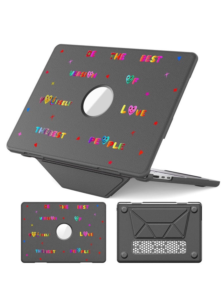 Compatible with MacBook Air 13.6-inch Cooling Case for M2 A2681/M3 A3113/M4 A3240 Leather Stand Magnetic Full-Cover Protective Case Drop-Proof u0026 Scratch-Resistant