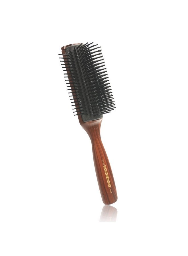 VESS C2000 Professional Hair Brush Tourmaline Ceramic 9 Row Round Tip Curved Pad Antistatic Natural Rubber Specialized Pin Structure - Image 1