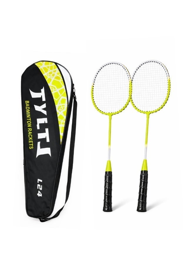 TYLT Set of 2 Assorted Colors Kids Badminton Racket Lightweight Durable Metal Racquet for Kids Boys Girls Beginner Racquet Training Set with Carry Bag for Indoor Outdoor Beach Park Picnic Fun Play Exercise Activity - Image 2