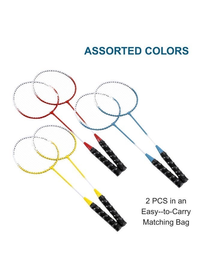 TYLT Set of 2 Assorted Colors Kids Badminton Racket Lightweight Durable Metal Racquet for Kids Boys Girls Beginner Racquet Training Set with Carry Bag for Indoor Outdoor Beach Park Picnic Fun Play Exercise Activity - Image 4