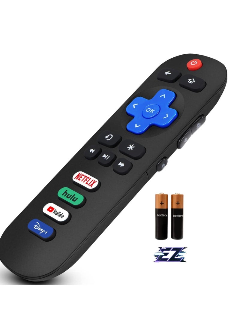 ELTRAZONE Replacement Remote Control for All Roku TVs – Compatible with TCL, Hisense, Sharp, Insignia, Onn, Element, Westinghouse, and Philips Roku Series Smart TVs – Featuring Netflix, Hulu, YouTube, Disney Plus Buttons - Image 1