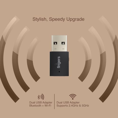 FINGERS FWF602-BT Dual Band USB Adapter (Dual Band - Supports 2.4 GHz & 5 GHz, Dual Connectivity Bluetooth & Wi-Fi, Windows & Linux (Intel Platform) Compatible, Simple Plug-n-Play) - Image 3
