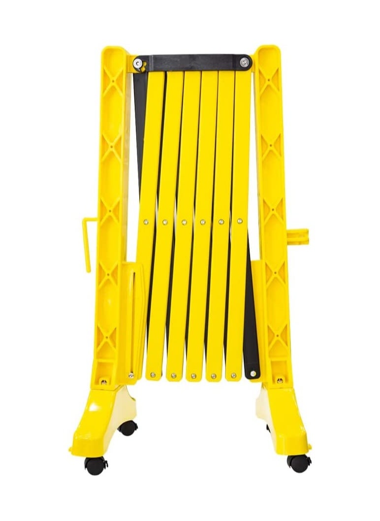 BERRY - Berry Foldable Safety Barrier 350CM Yellow | Expandable Plastic Barricade for Pedestrian Safety | Portable Mobile Fence with 4 Wheels - Image 1