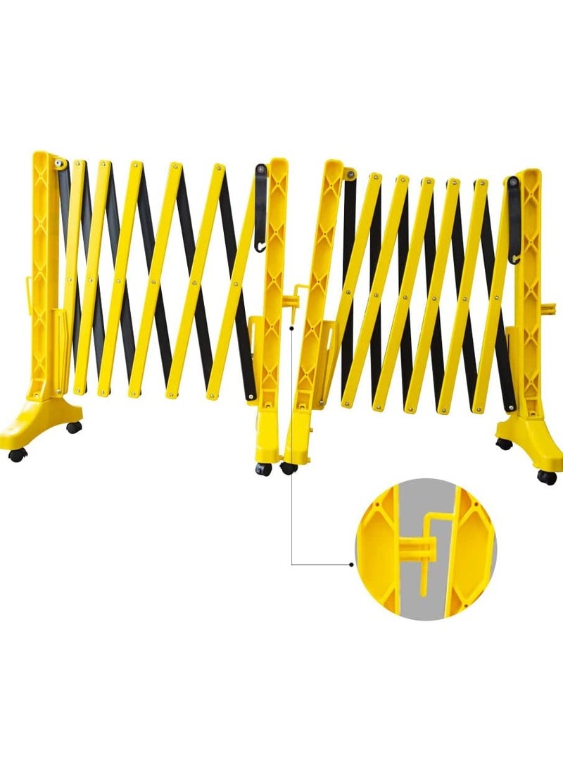 BERRY - Berry Foldable Safety Barrier 350CM Yellow | Expandable Plastic Barricade for Pedestrian Safety | Portable Mobile Fence with 4 Wheels - Image 1
