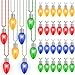 Traplace 24PCS Light up Christmas Necklace 3 Light Modes Bulbs Bead Chain Design Colorful Xmas Glow Necklaces Bulk for Adults Christmas Party Favors for Ugly Sweater Festive Holiday - Image 2
