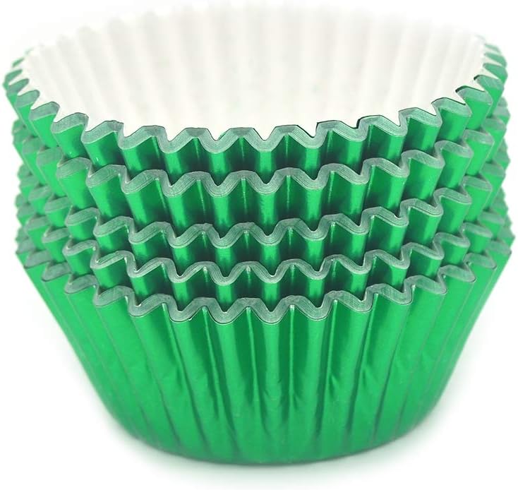 Mombake Standard Green Foil Cupcake Liners Muffin Baking Cups for Party and More, 100-Count - Image 2
