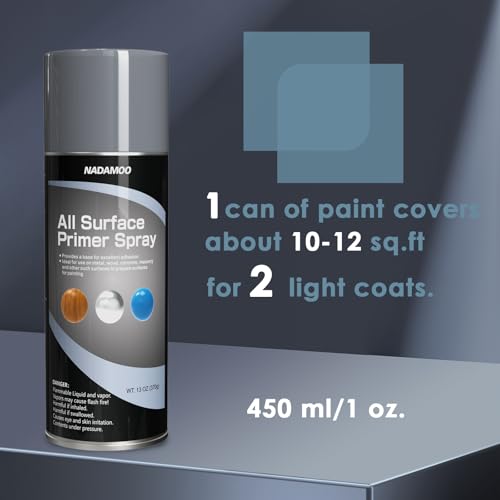 NADAMOO All Surface Primer Spray, One-Part Epoxy Primer Matte Gray, 1 Can, Enhance Adhesion for Multi Surface - Porcelain, Glass, Metal, Plastic, Wood - Image 5