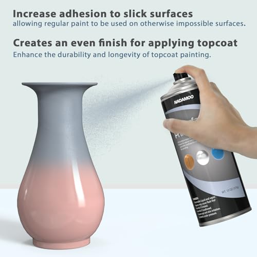NADAMOO All Surface Primer Spray, One-Part Epoxy Primer Matte Gray, 1 Can, Enhance Adhesion for Multi Surface - Porcelain, Glass, Metal, Plastic, Wood - Image 2