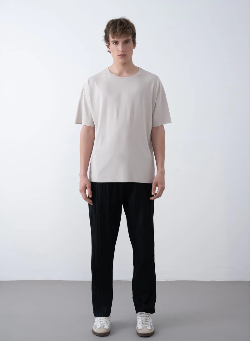 Marrakech Short Sleeves Round Neck T-Shirt for Men – Beige