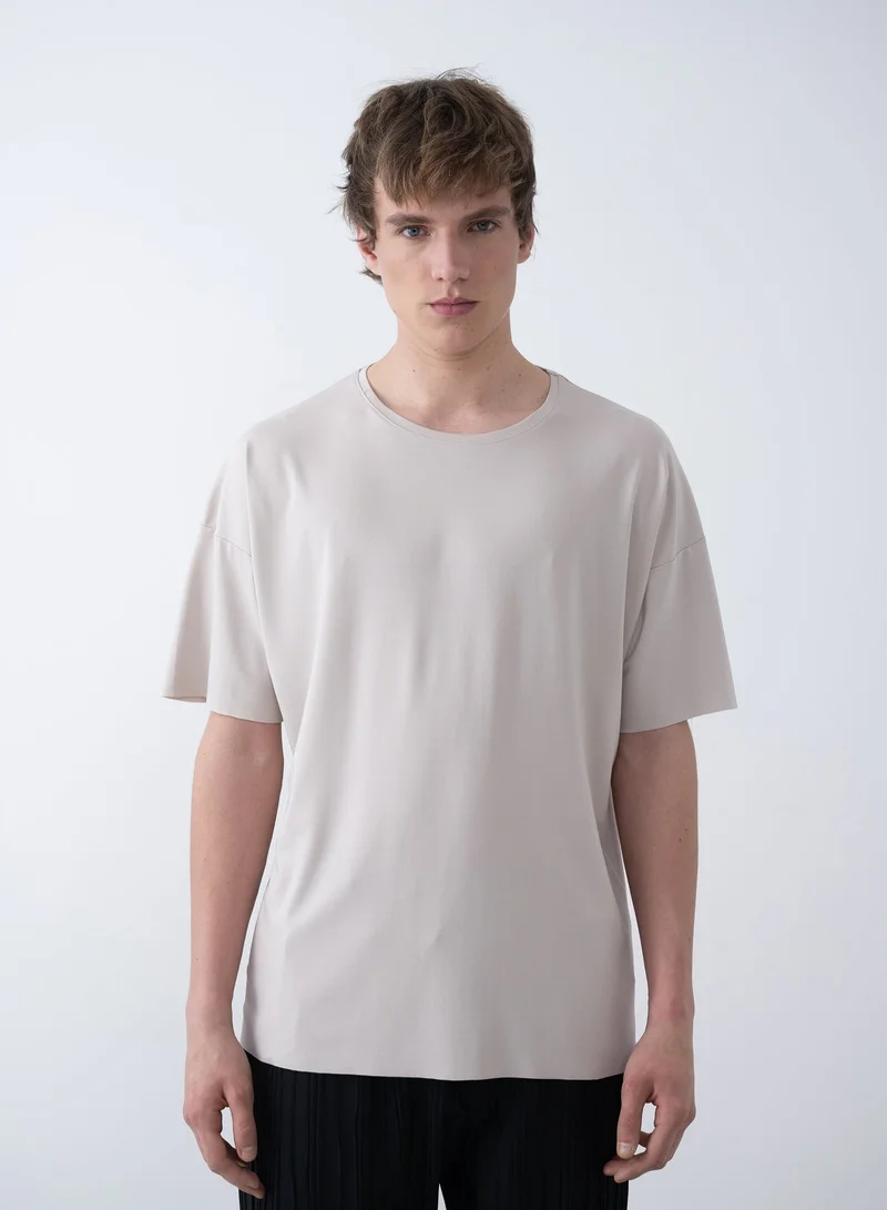 Marrakech Short Sleeves Round Neck T-Shirt for Men – Beige