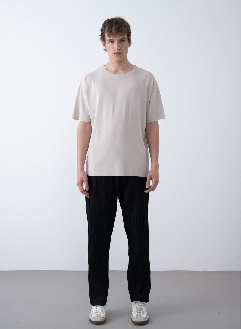 Marrakech Short Sleeves Round Neck T-Shirt for Men – Beige - Image 2