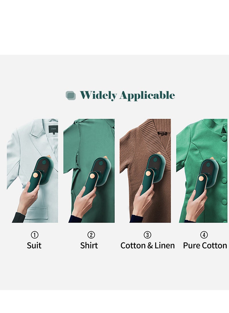 Portable Handheld Steam Iron Mini Travel Iron Fabric Garment Iron Hanging Ironing Wrinkles Removing Lightweight Steamer for Home Office Travel Green  - Image 5