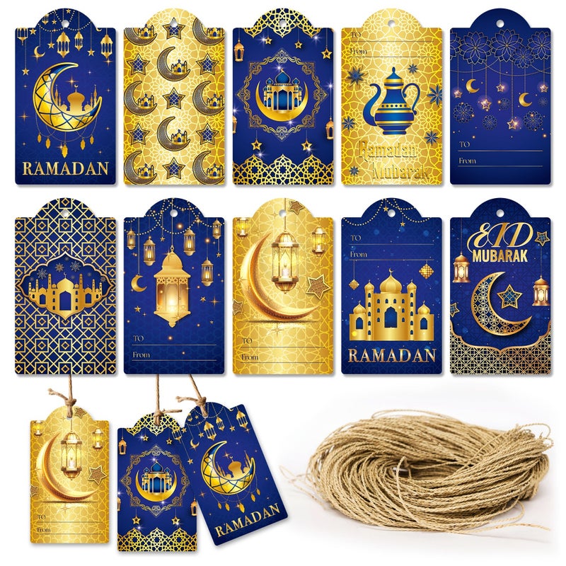 60 Sheets Happy Ramadan Small Cards 10 Different Designs Party Decoration Packaging Box - Image 4