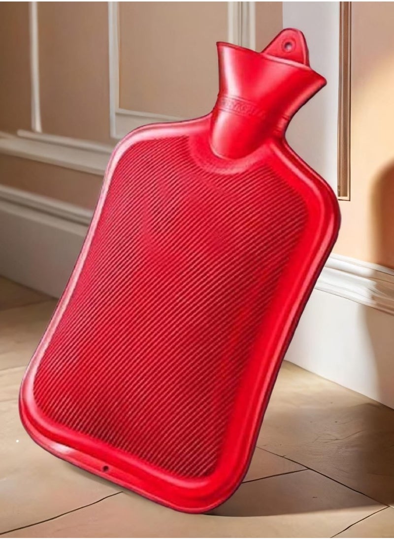 Sumbow Hot Water Bag in Hot & Cold Therapies, 2L Hot Water Bag for Menstrual Cramps, Neck and Shoulder Pain Relief, Hand Feet Warmer Color Red.  - Image 1