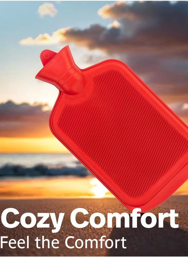 Sumbow Hot Water Bag in Hot & Cold Therapies, 2L Hot Water Bag for Menstrual Cramps, Neck and Shoulder Pain Relief, Hand Feet Warmer Color Red.  - Image 5