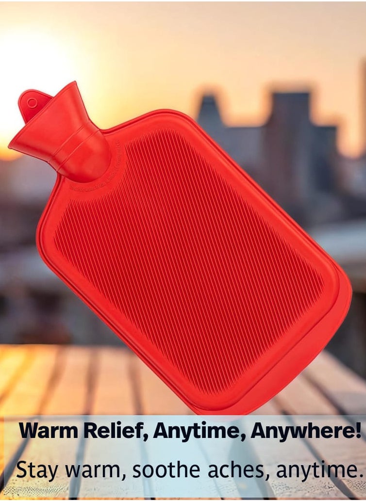 Sumbow Hot Water Bag in Hot & Cold Therapies, 2L Hot Water Bag for Menstrual Cramps, Neck and Shoulder Pain Relief, Hand Feet Warmer Color Red.  - Image 3