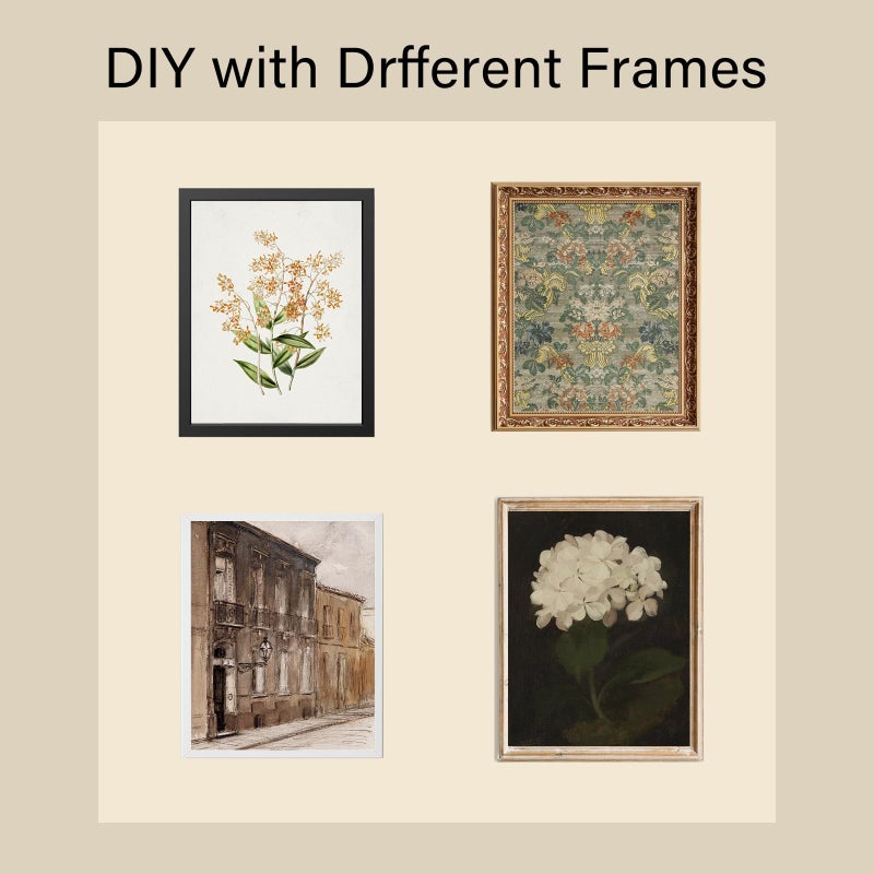 KBKBART Vintage Wall Art Prints, French Country Wall Decor Countryside Landscape Antique Canvas Painting, Vintage Botanical Art Prints, Rustic Farmhouse Decor Wall Art for Bathroom, Bedroom Gallery-UNFRAMED - Image 4