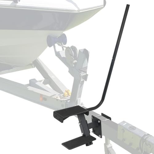 OUTPRIZE Boat Trailer Step, Heavy Duty Steel 2 Steps Ladder for Boat Trailer Tongue with Handrail, 450lbs Capacity, Black - Image 1